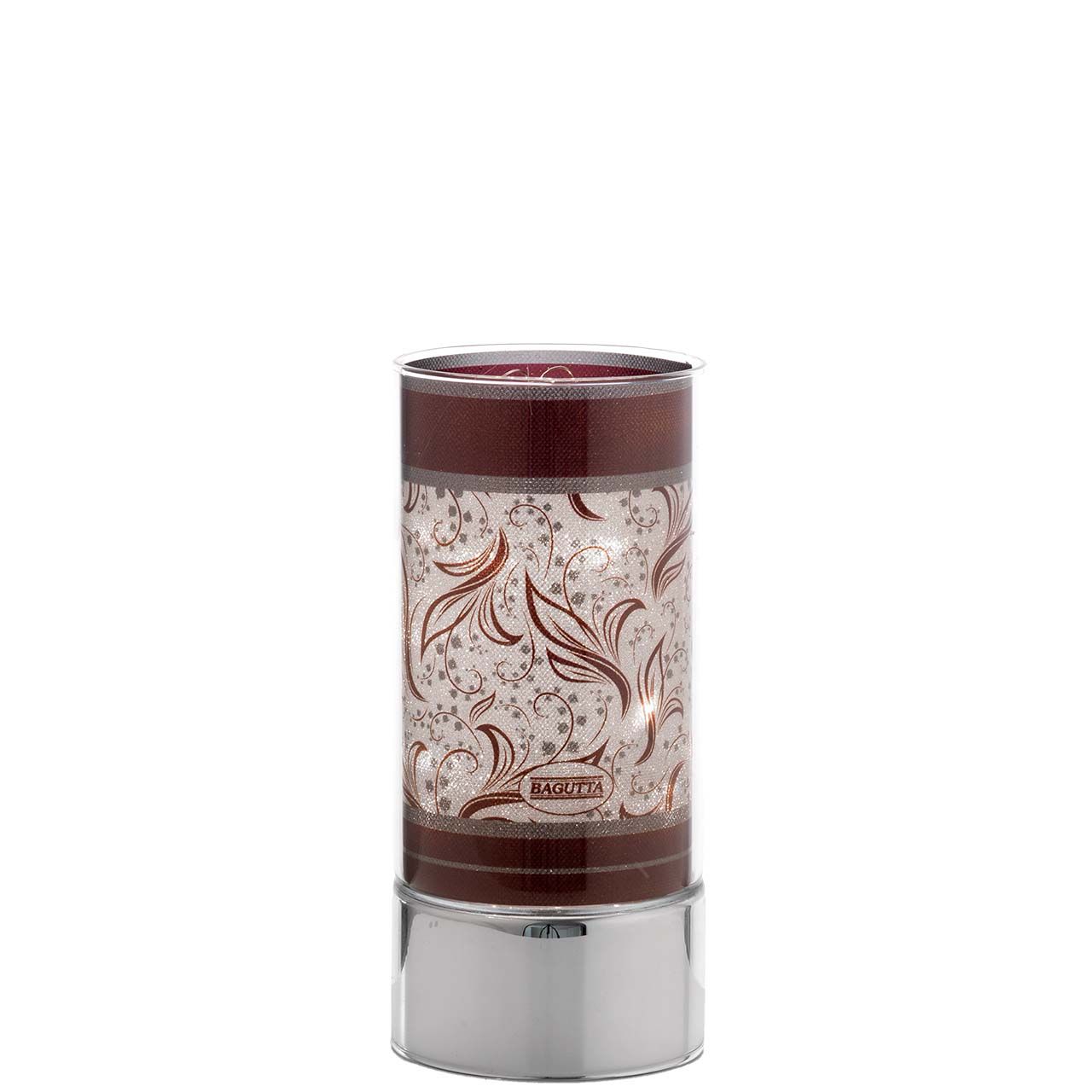 LAMPADA IN VETRO H. 20 CON DECORO FOGLIE STILIZZATE